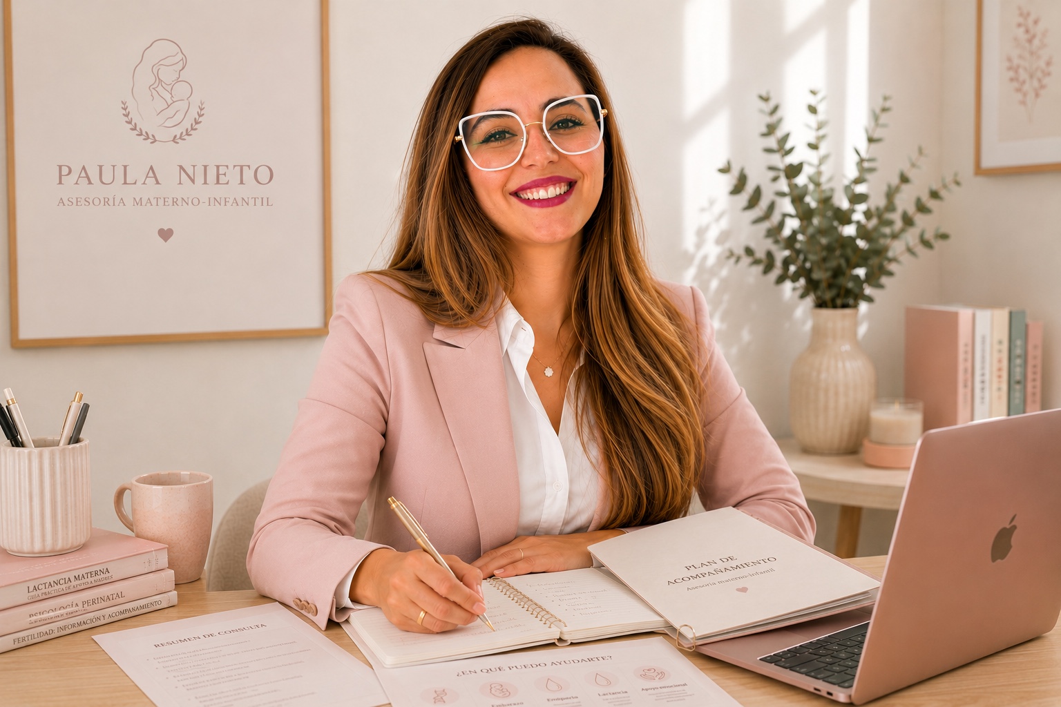 Paula Nieto en su espacio de asesoría